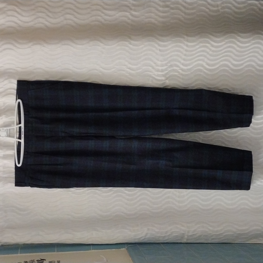 VTG 80's Huntington Men's Plaid Dress Pants Trousers Sz 37 Cuffed Pleated
